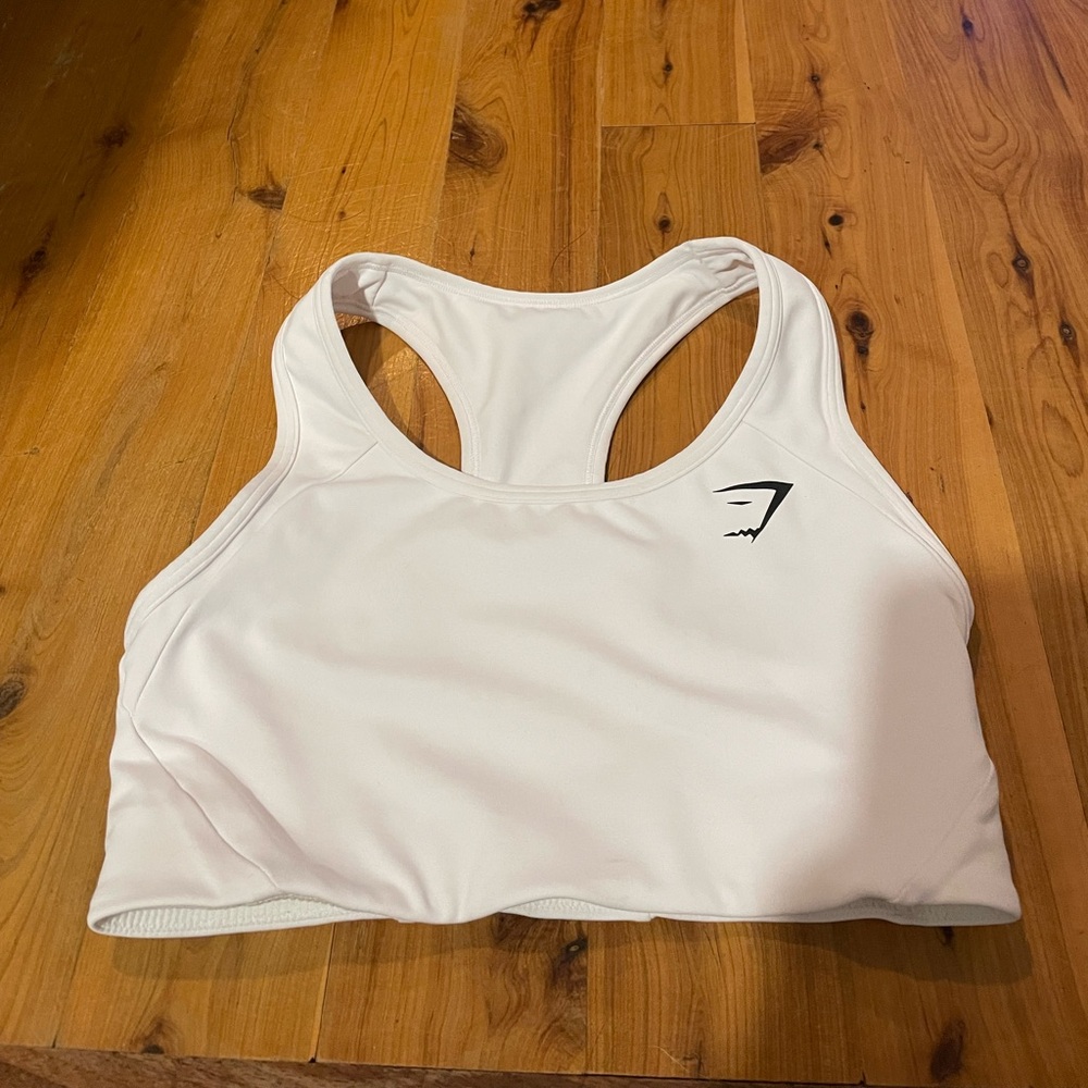 White Gymshark Racerback Sports Bra NWOT Never Worn
